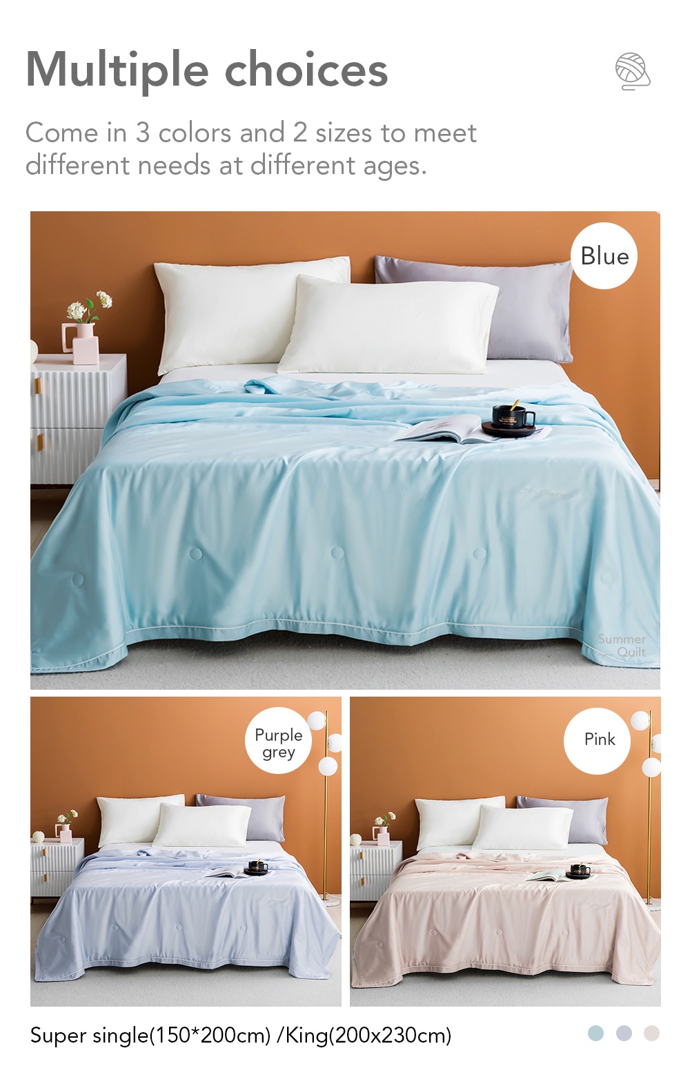 100 TC Tencel Breathable Summer Quilt-7